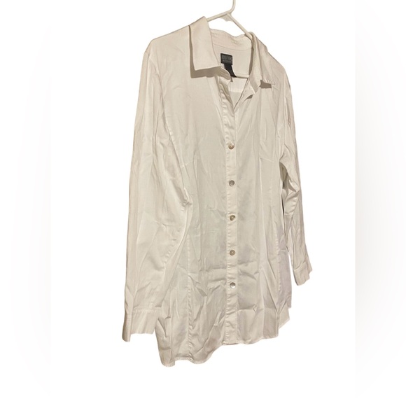 Chicos Additions Button Up Top Size 3 Extra Large XL White Collared Long Sleeve - Picture 5 of 16